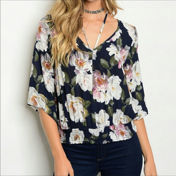 FLORAL HALTER TOP - Picture 2 of 2